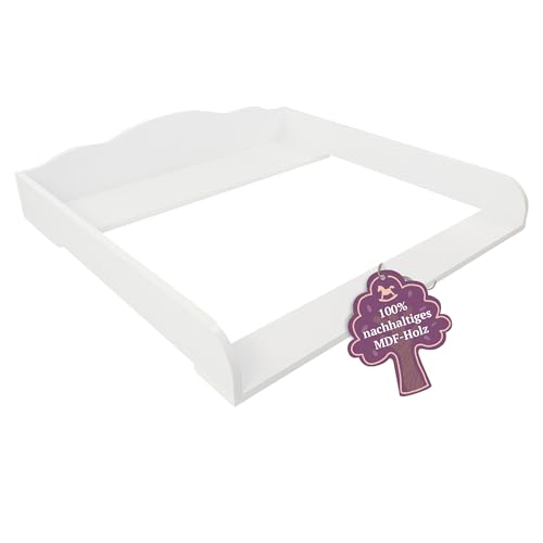 Puckdaddy Max | Wickeltischaufsatz kompatibel mit IKEA Malm Kommoden | 80x78x15 cm | Wickelauflage aus MDF-Holz in Weiß | Premium Wickelaufsatz inkl. Montagematerial zur Wandmontage