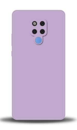 WUACYEAMING Compatible with Huawei Mate 20 X Case,with Camera Lens Protector Ultra Slim Liquid Silicone Cover Anti-Scratch Shockproof Case-Purple