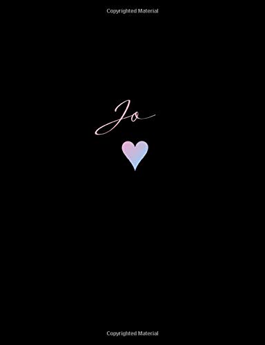 JO ♥: Personalized Stylish Lined Notebook - Cool Elegant Gift for Teenage Girls and Women (120 pages | Black)