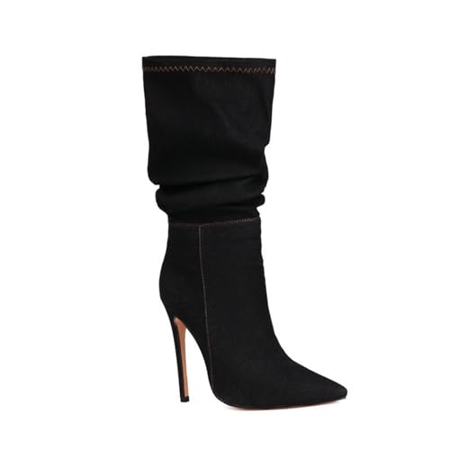 Bottes de chevalier plissées en jean pour vos soirées branchées