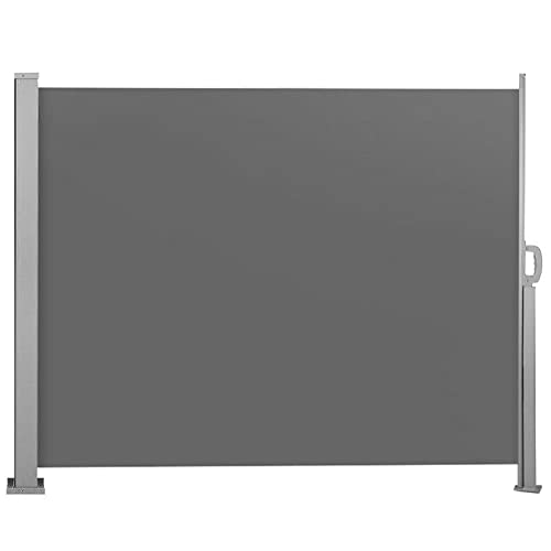 Rungao Biombo exterior con funda protectora, biombo exterior retráctil, cepillo, vistas retráctiles, para jardín, balcón, terraza, gris (160 x 300 cm) Cover