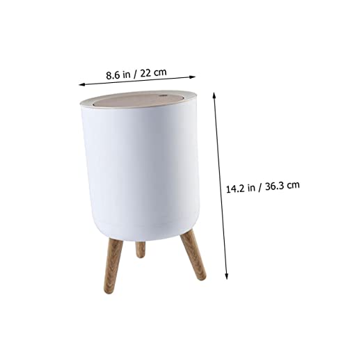 Caneca de basura rectangular blanca para hogar miniatura 2