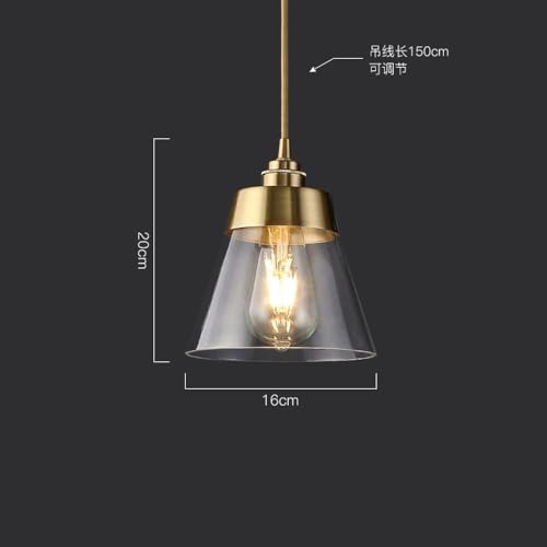Lampe suspendue E27 en verre transparent réglable pour table à manger et escalier - 7