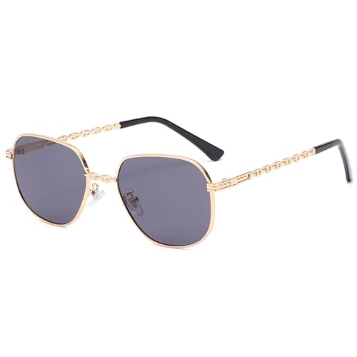 Lunettes de soleil pour femmes en alliage premium au design punk géométrique