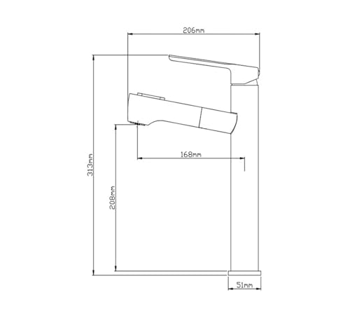 Grifo monomando negro de caño alto con acabado cuadrado minimalista para baño premium 7