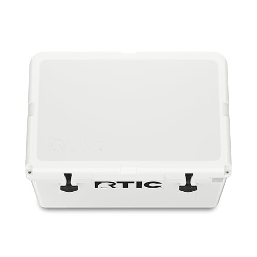 RTIC 45QT Ultra-Tough Cooler Hard Insulated Portable Ice Chest Box for Beach, Drink, Beverage, Camping, Picnic, Fishing, Boat, Barbecue, White