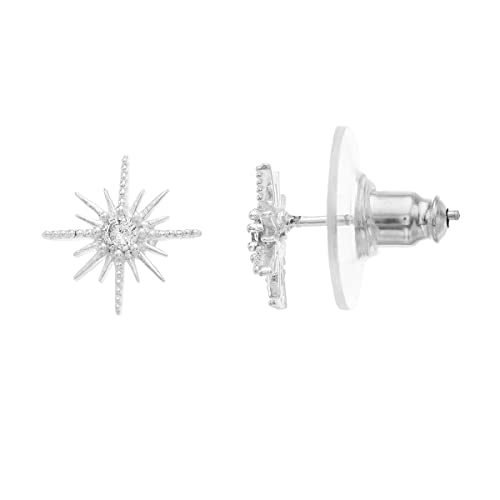 LC Lauren Conrad Art Deco Starburst Silver Nickel Free Stud Earrings
