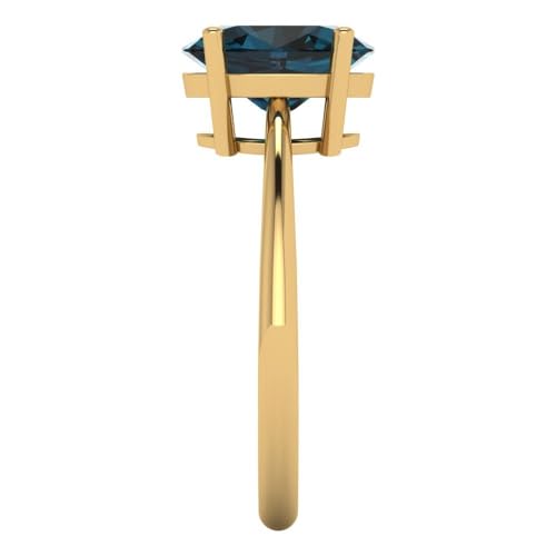 2.0 ct Oval Cut Natural London Blue Topaz 14k Yellow Gold Solitaire Wedding Engagement Bridal Promise Ring3