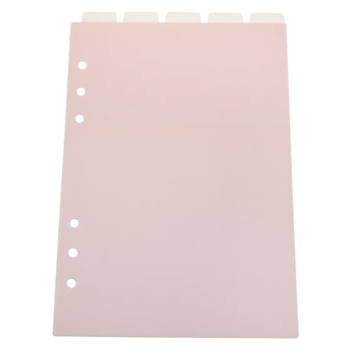 Intercalaires verticaux A5 rose lot de 5 plastique givré pour classeur 6 anneaux