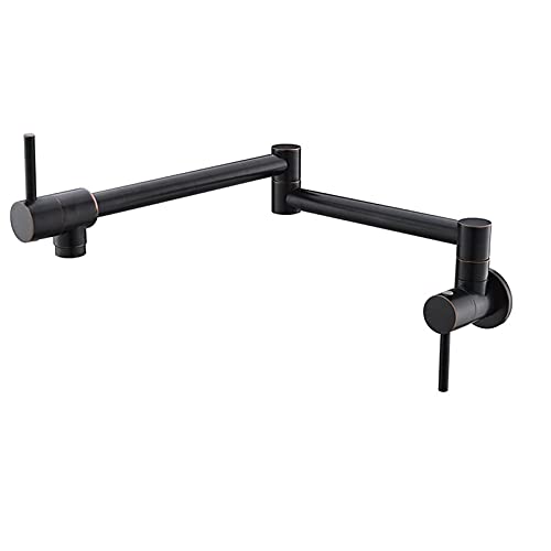 Grifo de pared plegable de todo bronce con acabado negro antiguo para lavabo
