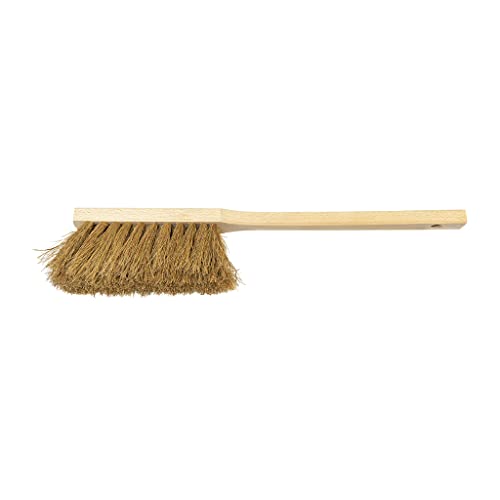varivendo Handfeger XXL aus Kokosfaser robuster Kehrbesen/Handbesen mit harten Naturborsten Holzgriff ideal für Haus Werkstatt & Garten langlebig 43 cm