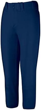 Mizuno Girls Youth Belted Low Rise Fastpitch Softball Pant, Navy, Youth Large