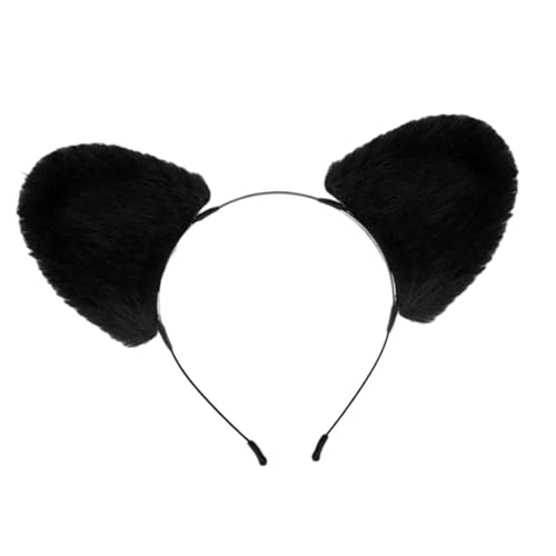 Serre-tête oreilles panda en peluche réglable pour déguisement femme et enfant