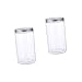 DECHOUS 2pcs Transparent Food Storage Jar Kitchen Organizers and Storage Pantry Containers Glass Containers Airtight Rice Plastic Storage Bottles Round Bulk The Pet Storage Tank