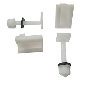 Elegant Casa Western Toilet Seat Cover Screw, Nuts and Washers Hinges Kit Clamp Plastic White Colour 1 Pair Set Size 80mm/EC
