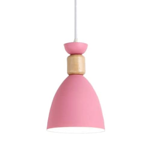 KBUUKYYXouy Creative Studio Hanging Lamp, Personality Single Head Chandelier, Macaron Cafe Lantern Lighting, Modern Farmhouse Pendant Light, Nordic Corridor Fixtures(Pink)