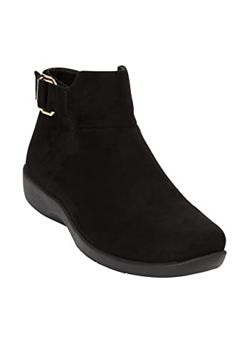 Comfortview Women's Wide Width The Cassie Bootie Ankle Boot - 10 W, Black #TOP10