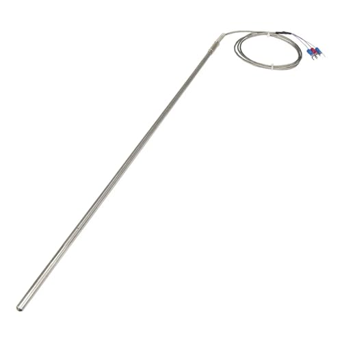 Sensor temperatura RTD PT100 con sonda enfundada de 400mm y cable metálico de 1m