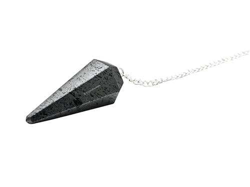 Image of Hematite Pendulum Dowsing Tool - Natural Crystal Pendulum for Spiritual Guidance - Premium Dowser Pendulum for Accurate Divination and Energy Healing - Perfect for Energy Healing and Chakra Balancing - Handcrafted with Precision and Elegance