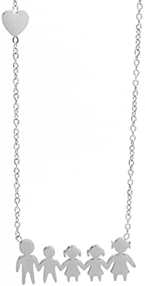 Colours & Beauty Collana Ciondolo Famiglia in Acciaio Inossidabile | Collana Con Famiglia Acciaio | Collana Family | Collana con Ciondolo Famiglia | Catenina personalizzata | Collana con la Famiglia