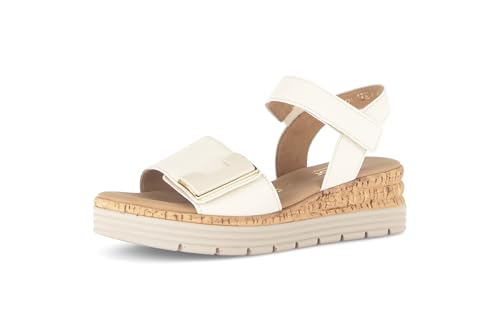 Gabor Women's Platform Sandals, Women's Sandals, Moderate Extra Width (G), Vanilla 24, 9 UK