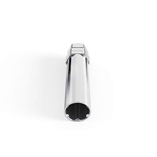 Image of StanceMagic Small 6 Point Spline Drive Tuner Replacement Socket Key Tool for Aftermarket Six-Spline Wheel Lock Lug Nuts - 17.6mm Inner Diameter - 19mm 3 /4 21mm 13 /16 Hex Socket Wrench - Chrome Silver