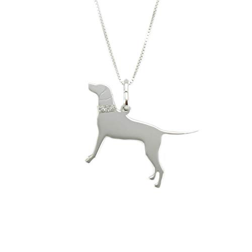 Collana veneziana con Ciondolo cane WEIMARANER in argento 925 ‰