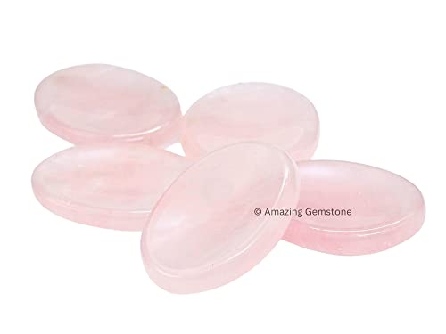 Image of Amazing Gemstone Rose Quartz Worry Stone Crystals and Healing Stones - Worry Stones for Stress Relief Gifts - Piedra Crystal Fidget for Meditation - Unique Stocking Stuffers and Birthday Gifts