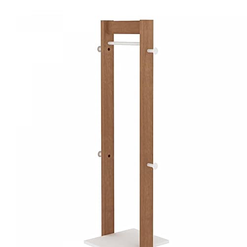 Cabideiro Grande 1 Arara 2 Prateleiras 4 Ganchos Az1019 Tecno Mobili Amêndoa/branco