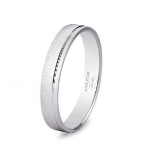 Alliance or blanc 375°/00 Liam Argyor, bague de mariage taille 57 pour couple