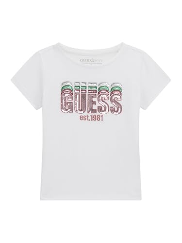 GUESS Girls' Eco Short Sleeve T-Shirt with Sequins