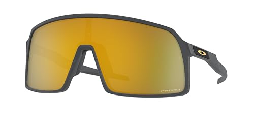 Oakley Mens OO9406A Sutro Low Bridge Fit Rectangular Sunglasses, Matte Carbon/Prizm 24K, 37 mm
