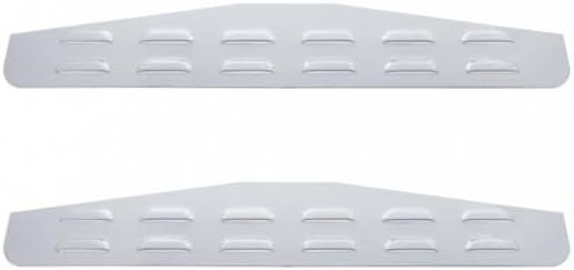 United Pacific 10410P Mud Flap Hanger, Mud Flap Plate, Bottom, 4" x 24", Louvered, Welded Stud