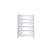 Elegant Decor 34 inch Mirrored Five Drawer Cabinet in White