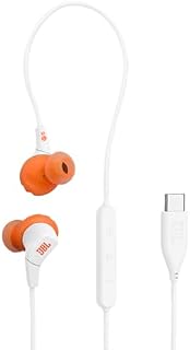 JBL Endurance Run 3 In-Ear-Sport-Kopfhörer mit Kabel, FlipHook- und TwistLock-Technologie, IP65 Wasser-/Staubschutz, JBL Pure Bass Sound, In-Line-Mikrofon und Fernbedienung, USB-C, Weiß