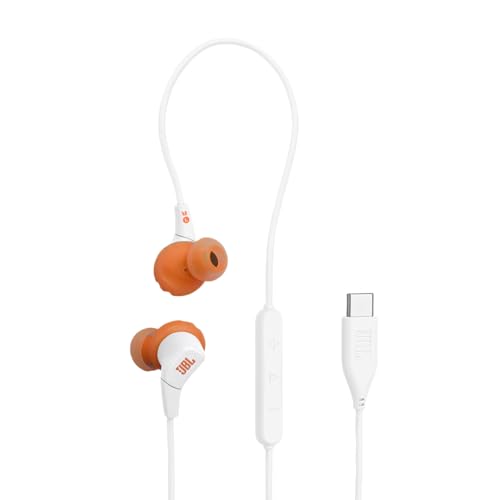 JBL Endurance Run 3 USB-C �n�C���]�Ή�USB-C�C���C���[�X�|�[�c�C���z�� IP65 �h���h�o�Ή� �O��ɂ��� �L�� (�z���C�g)