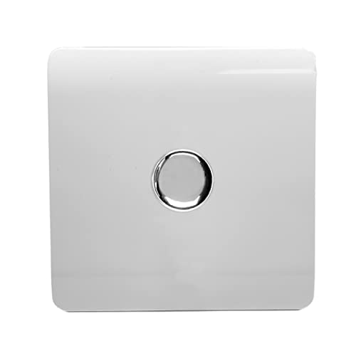 Trendi Artistic Modern Glossy Tactile 1 Gang 2 Way 120w LED Dimmer switch Ice White