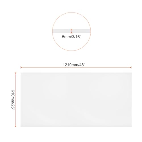 Image of 24 x 48 Inch UHMW Polyethylene Sheets, 3 /16 Inch Thick Ultra High Molecular Weight White Plastic Sheet [for Home, Industrial]