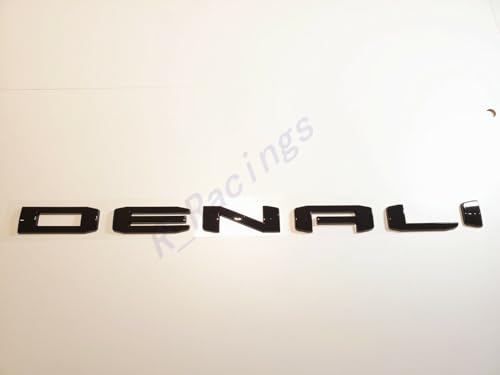 Image of 4Pcs Set 19-23 Denali DENALIHD Sierra Emblems 3D Letters Badges NAMEPLATE Stickers Decal Replacement for Sierra 1500 2500HD 3500HD Denali HD 23400374 (Gloss Black)