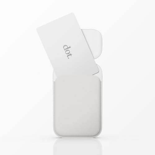 dot. Wallet - Minimal Card Holder, Magentic Closing, Fits Two Cards, Slim and Secure Design, Vegan Leather (White)2