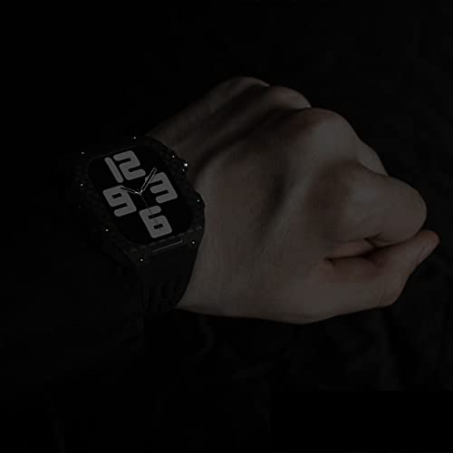 Correa de goma de fibra de carbono Apple Watch 45 mm 44 mm bisel ágata 7
