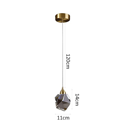 Lámpara colgante de cristal de lujo y cobre para isla de cocina elegante 2