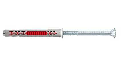 Tobillo alargado bimateriales DuoXpand 10x140mm con tornillo cabeza avellanada acero cincado T40 caja de 50 piezas