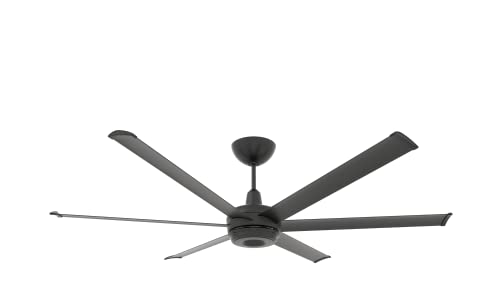 Big Ass Fans – es6 Smart Ceiling Fan – Indoor and Covered Outdoor Use – Lightweight Design – Contemporary Finish with Downrod Mountn - 72', Black