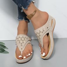 Orthopedic Sandals for Women - Arch Support Wedge Flip Flops, Anti-Slip Breathable Sandal Summer 2025 Comfortable Dressy Casual Beach Slippers2