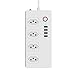 Wifi Inteligentny pasek zasilający 4 Br. Wtyczka wylotowa z 4 Usb. Portacji portu do ładowania Praca sterowania głosem sunyangde (Color : White, Size : BR)