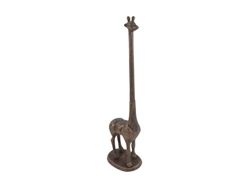 Portarotolo rustico in ghisa, in ghisa, a forma di giraffa, 48,3 cm