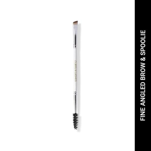 Image of Cuffs N Lashes Dual Makeup Brush | 2-in-1 Fine Angled Brow Brush &Spoolie 07 | Eyebrow Definer &Groomer | Precision Shaping &Blending | Travel Friendly Professional Eye Makeup Tool