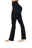 Sunzel High Waisted Mini Flare Leggings for Women, Workout Bootcut Flared Yoga Pants with Tummy Control for Casual Gym 32" Black Medium