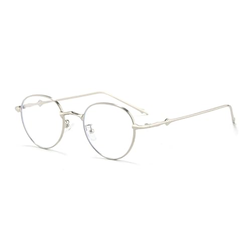 Lunettes de soleil ovales vintage monture métal argenté nuances dégradées femme homme UV400